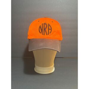 NRA Orange & Brown Strapback Hat – National Rifle Association Embroidered Logo